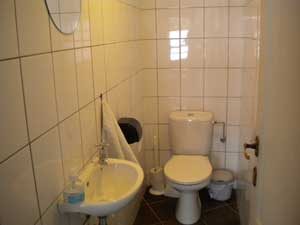 Wastafel en toilet.